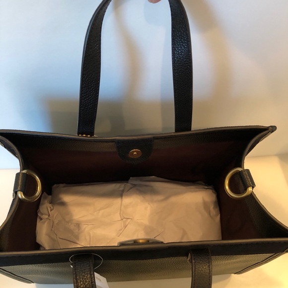 NWT Coach Leather Field Tote 30 In Colorblock With Coach Badge-Amazon Green Mult - Picture 10 of 12